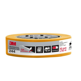3M Cinta de Enmascarar Profesional - Multisuperficie - 30mm x 50m - 100% PEFC - Color Naranja