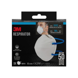 3M Pack de 3 Mascarillas para Particulas FFP2 - Desechable - Sin Valvula - para Niveles Medios de Particulas - Color Blanco