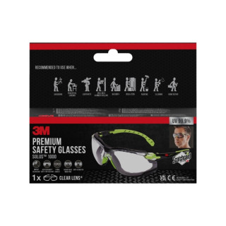3M Solus Gafas de Seguridad - Junta de Espuma Acoplable - Lente Incolora - Revestimiento Antivaho - Antirrayaduras - Proteccion