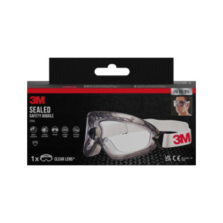 3M Gafas de Seguridad - Uso Compatible con Gafas Graduadas - Lente Incolora - Antivaho - Antirrayaduras - Sellado Facial - Prot