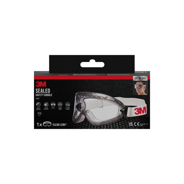 3M Gafas de Seguridad - Uso Compatible con Gafas Graduadas - Lente Incolora - Antivaho - Antirrayaduras - Sellado Facial - Prot