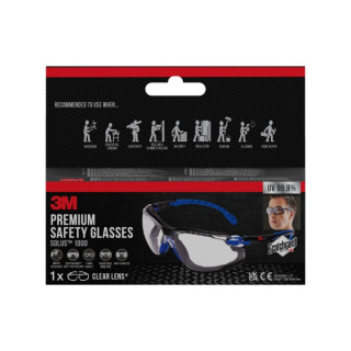 3M Solus Gafas de Seguridad - Junta de Espuma Acoplable - Revestimiento Antivaho - Lente Transparente - Antirrayaduras - Protec