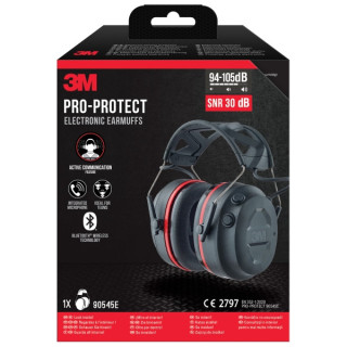 3M Worktunes Connect Orejeras Auditivas con Bluetooth - Microfono Integrado - SNR 3dB - Sonido de Alta Calidad - Ajustable - Co