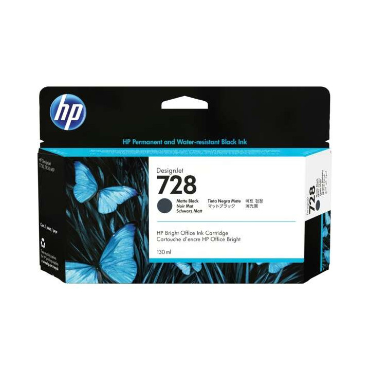 HP 728 Negro Mate Cartucho de Tinta Original - 3WX25A