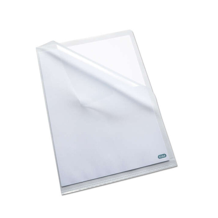 Elba Pack de 10 Dossieres Uñero Standard Folio PP 140 Μicras - Resistente y Duradero - Acabado Piel de Naranja Transparente