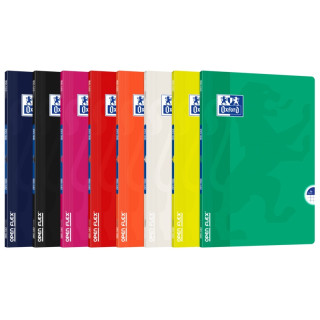 Oxford School Classic Openflex Libreta Grapada A4 48 Hojas Cuadricula 4x4 con Margen - Tapa de Plastico Translucido - Ideal par