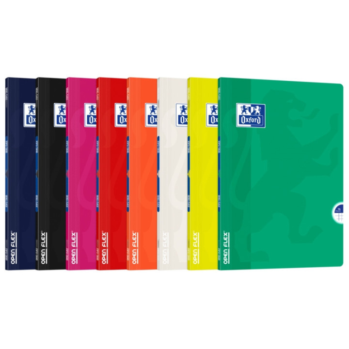 Oxford School Classic Openflex Libreta Grapada A4 48 Hojas Cuadricula 4x4 con Margen - Tapa de Plastico Translucido - Ideal par