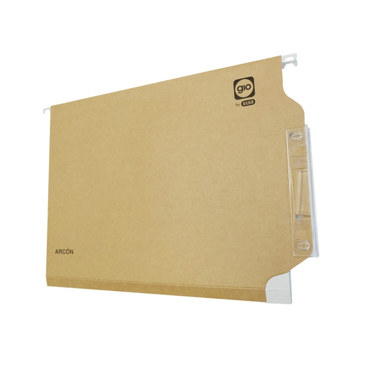 Gio By Elba Carpeta Colgante Armario Arcon A4 240gr - Lomo en V - Capacidad Max.100Hojas - Cartulina Bicolor - Visor Efecto Lup