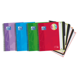 Oxford School Classic Europeanbook 4 Cuaderno Doble Espiral A4+ Cuadricula 5x5 - 120 Hojas Microperforadas 4 Taladros - Tapa Ex