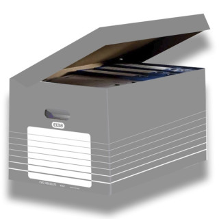 Elba Contenedor de Archivo - Montaje Automatico - Tapa Integrada - Color Gris