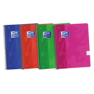 Oxford School Classic A5+ Europeanbook Spiralflex - Tapa de Plastico Resistente - 1 Linea por Pagina - 50 Hojas - Colores Surti