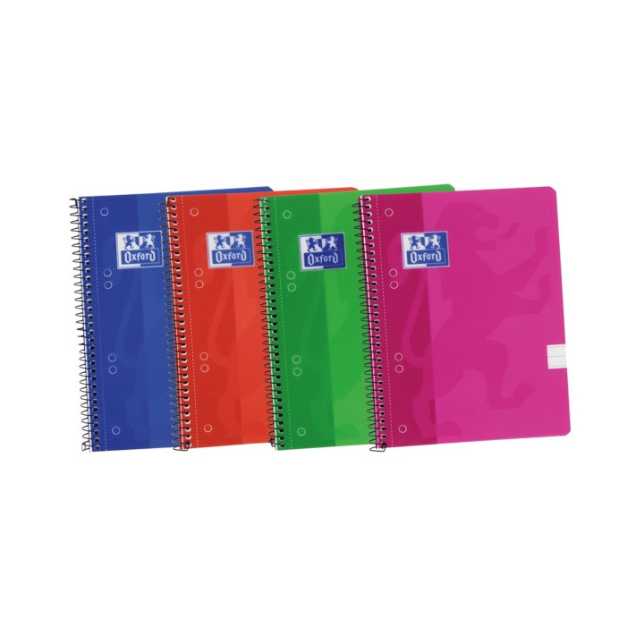 Oxford School Classic A5+ Europeanbook Spiralflex - Tapa de Plastico Resistente - 1 Linea por Pagina - 50 Hojas - Colores Surti