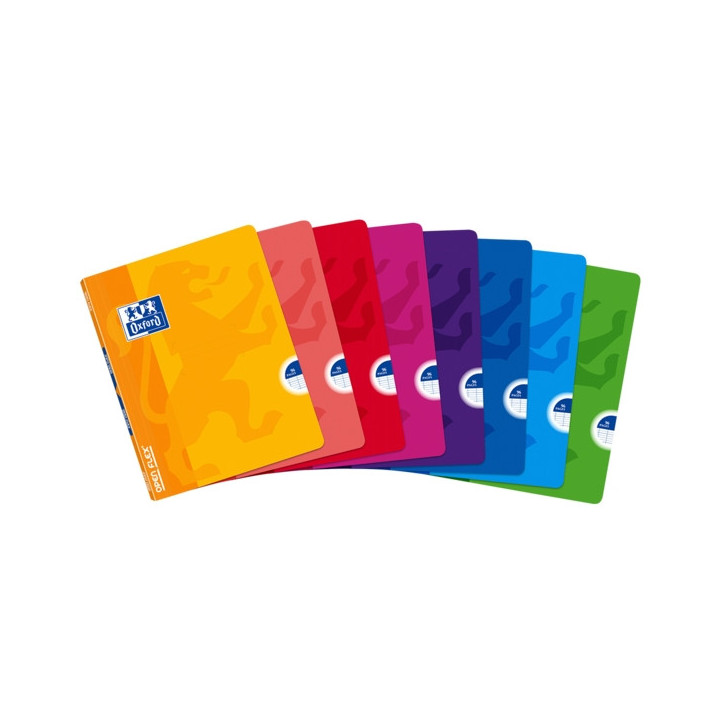 Oxford School Classic Openflex Libreta Grapada A5+ 48 Hojas Pautado 3.5 con Margen - Tapa de Plastico Translucido - Ideal para