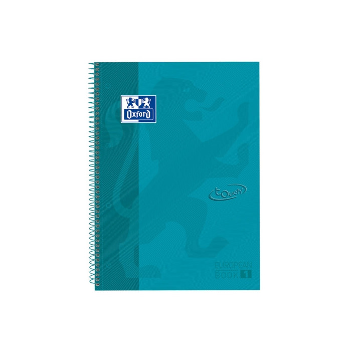Oxford School Touch Europeanbook 1 Cuaderno A4+ 80 Hojas Microperforadas Cuadricula 5x5mm - Tapa Extradura - Color Azul Verdoso