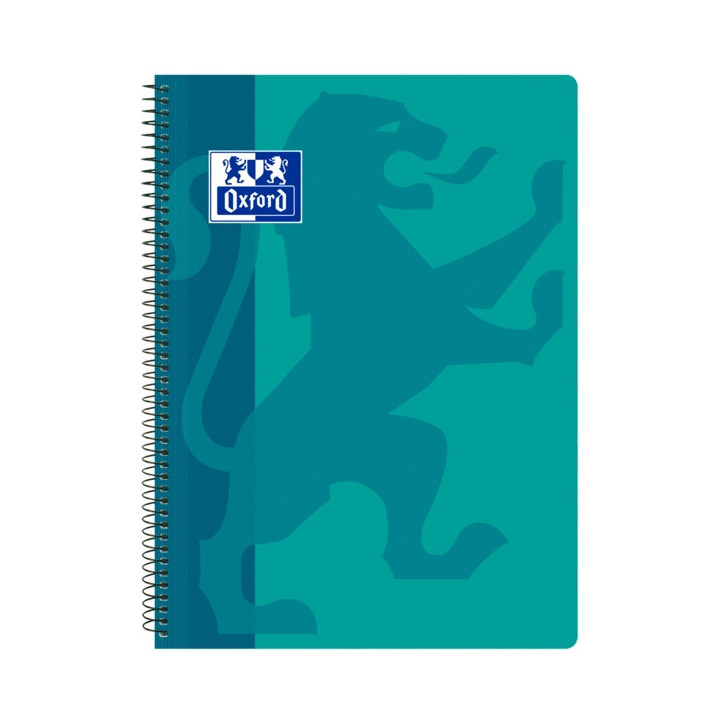 Oxford School Classic Cuaderno Espiral Tapa de Plastico Folio 4x4 - Resistente Tapa de Plastico - Cuadricula de 4x4 con Margen