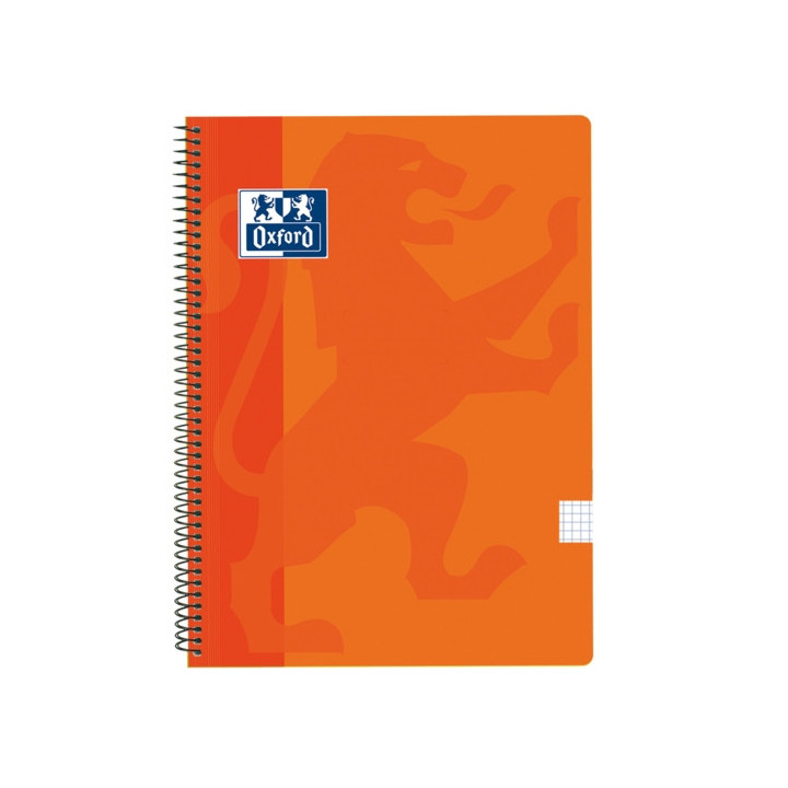 Oxford School Classic Cuaderno Espiral Tapa de Plastico Folio 4x4 - 80 Hojas - con Margen - Ideal para Estudiantes - Color Nara