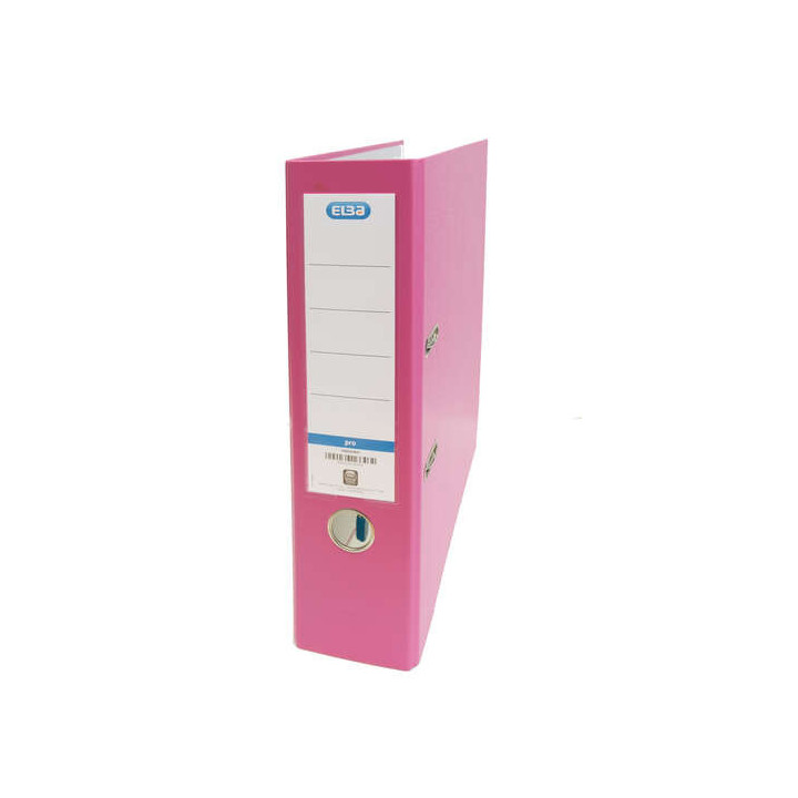 Elba Archivador Palanca Rado Top Folio - Lomo de 80mm - Forrado Exterior de Plastico - Interior de Papel - Color Rosa