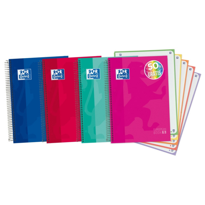 Oxford School Classic A4+ Europeanbook - Tapa Extradura - 5 Liso - 120 Hojas - Colores Surtidos