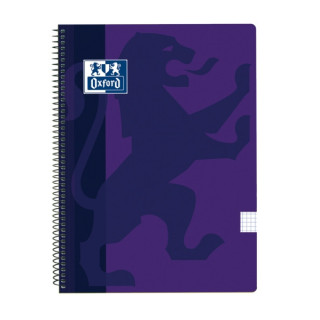 Oxford School Classic Cuaderno Espiral Tapa de Plastico Folio 4x4 - 80 Hojas - Tapa de Plastico Resistente - Cuadricula 4x4 con