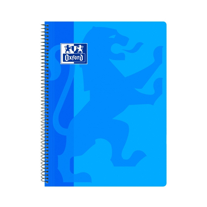 Oxford School Classic Cuaderno Espiral Tapa de Plastico Folio 4x4 - 80 Hojas - Color Turquesa