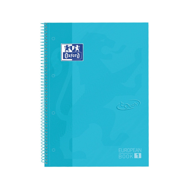 Oxford School Touch Europeanbook 1 Cuaderno A4+ 80 Hojas Cuadricula 5x5mm - Tapa Extradura - Color Azul