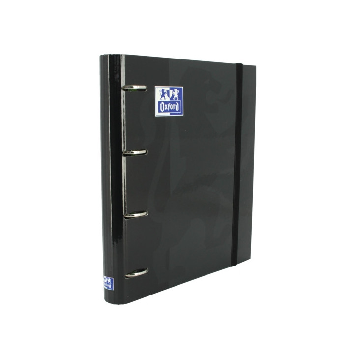 Oxford Europeanbinder Classic A4+ Carpeta de Anillas con Recambio Cuadricula 5x5 - Tapa Extradura - Cierre con Goma Elastica -