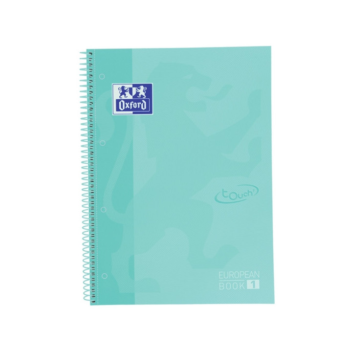 Oxford School Touch Europeanbook 1 Cuaderno A4+ 80 Hojas Cuadricula 5x5mm - Tapa Extradura - Color Ice Mint