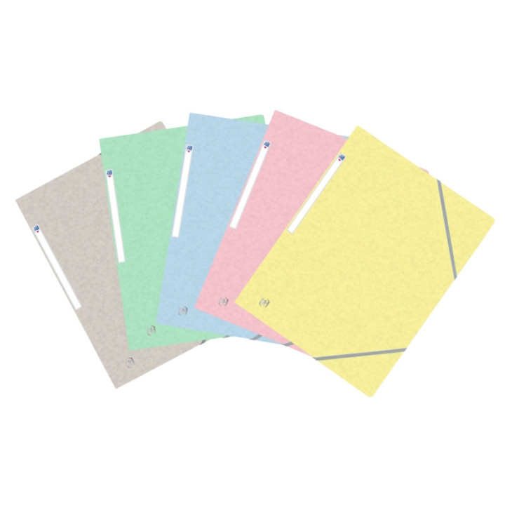 Oxford Top File+ Carpeta de Gomas 3 Solapas - Colores Pastel - Resistente y Duradera - Ideal para Organizar Documentos - Practi
