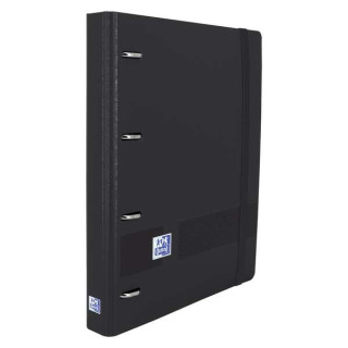 Oxford Europeanbinder Live & Go Carpeta de 4 Anillas Formato A4+ con Recambio Cuadriculado 5x5mm y 4 Taladros - Tapa de Plastic
