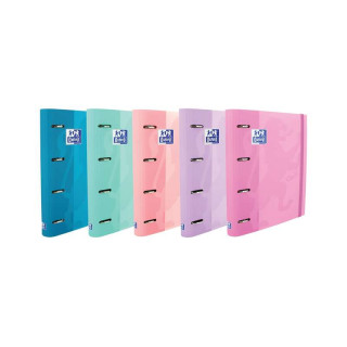 Oxford Europeanbinder Touch Carpeta de 4 Anillas Formato A4+ con Recambio Cuadriculado 5x5mm y 4 Taladros - Tapa Tacto Suave -