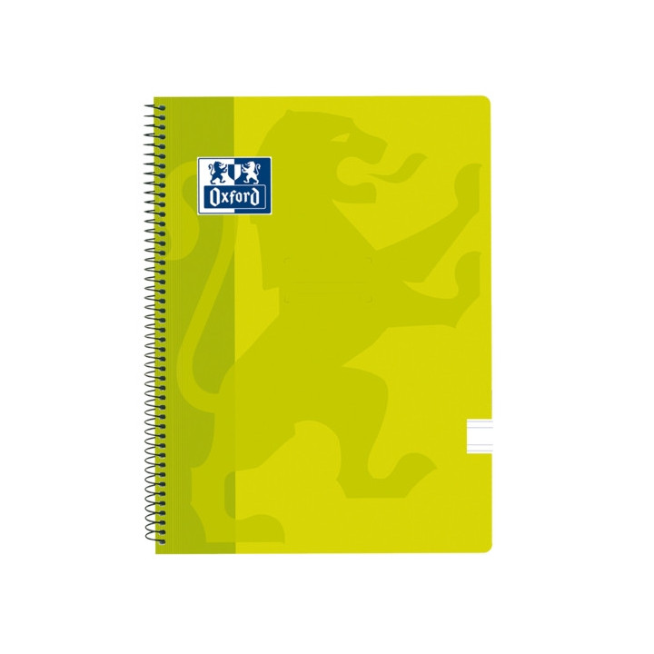 Oxford School Classic Cuaderno Espiral Tapa de Plastico Folio - Pauta 3.5 con Margen - 80 Hojas - Color Lima