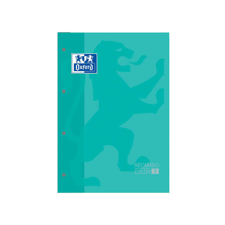 Oxford School Classic Cuaderno de Recambio - Tamaño A4 - Tapa Blanda - Encolado - Cuadricula 5x5 - 80 Hojas - Color Ice Mint