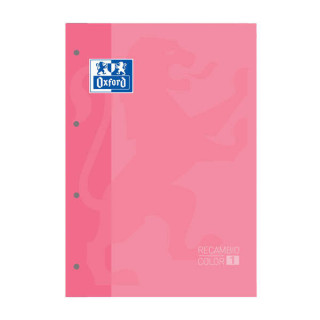 Oxford School Classic Cuaderno de Recambio - Tamaño A4 - Tapa Blanda - Encolado - Cuadricula 5x5 - 80 Hojas - Color Rosa Chicl