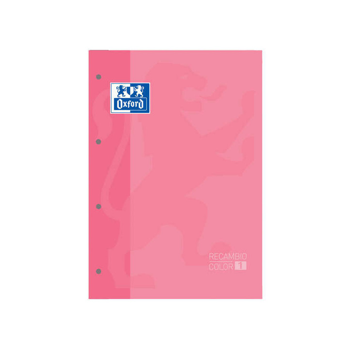 Oxford School Classic Cuaderno de Recambio - Tamaño A4 - Tapa Blanda - Encolado - Cuadricula 5x5 - 80 Hojas - Color Rosa Chicl