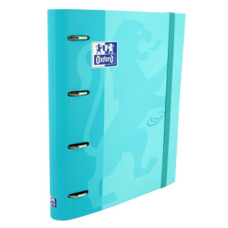 Oxford Europeanbinder Touch A4+ Carpeta de Anillas con Recambio Cuadricula 5x5 - Tapa Extradura - Cierre con Goma Elastica - Co