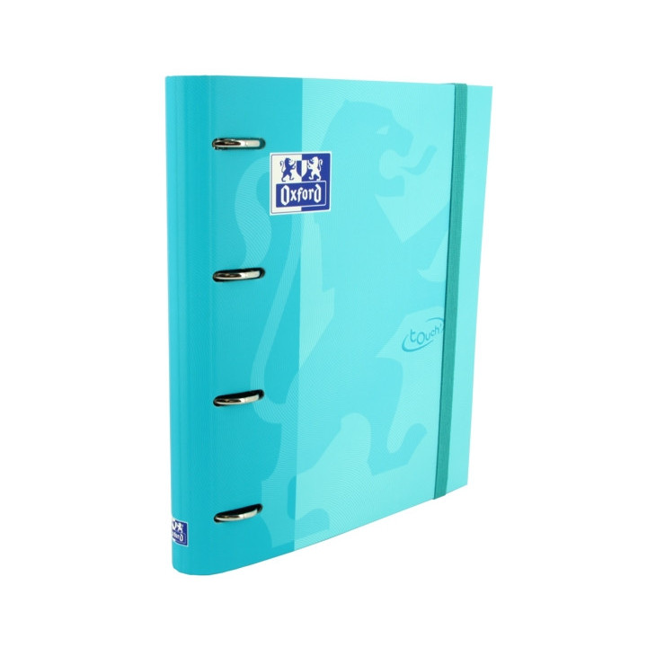 Oxford Europeanbinder Touch A4+ Carpeta de Anillas con Recambio Cuadricula 5x5 - Tapa Extradura - Cierre con Goma Elastica - Co