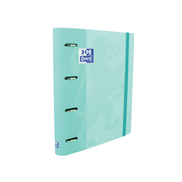 Oxford Europeanbinder Touch A4+ Carpeta de Anillas con Recambio Cuadricula 5x5 - Tapa Extradura - Cierre con Goma Elastica - Co