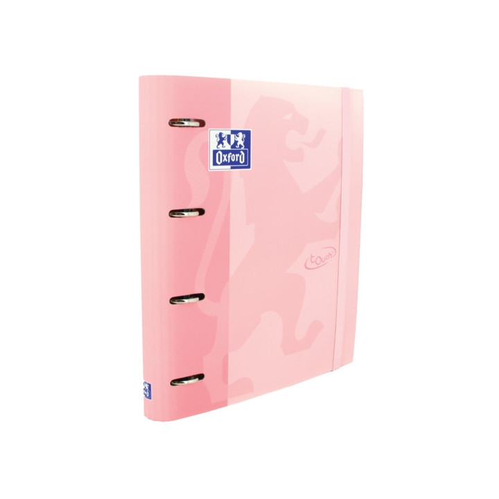 Oxford Europeanbinder Touch A4+ Carpeta de Anillas con Recambio Cuadricula 5x5 - Tapa Extradura - Cierre con Goma Elastica - Co