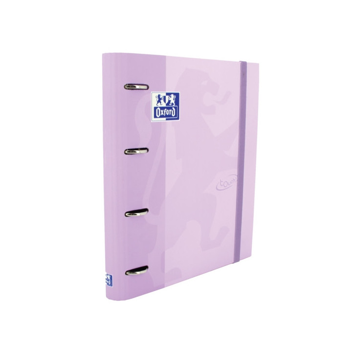 Oxford Europeanbinder Touch A4+ Carpeta de Anillas con Recambio Cuadricula 5x5 - Tapa Extradura - Cierre con Goma Elastica - Co