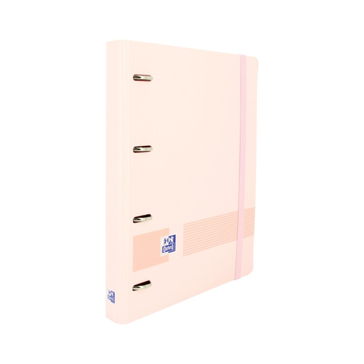 Oxford Live & Go A4+ Polyfoam Europeanbinder - Lomo de 45mm - Anillas de 4Dx35mm - Recambio 5x5 - Color Rosa Pastel