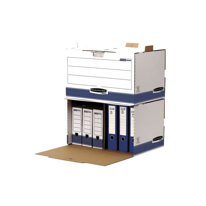 Fellowes Bankers Box Contenedor de Archivos - Acceso Frontal - Montaje Manual - Carton Reciclado Certificacion FSC