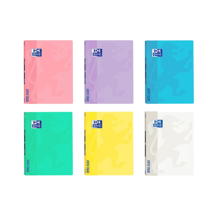 Oxford School Openflex Write&Erase A4 Libreta Grapada - Tapa de Plastico Resistente - 1 Linea con 2 Margenes - 48 Hojas de Colo