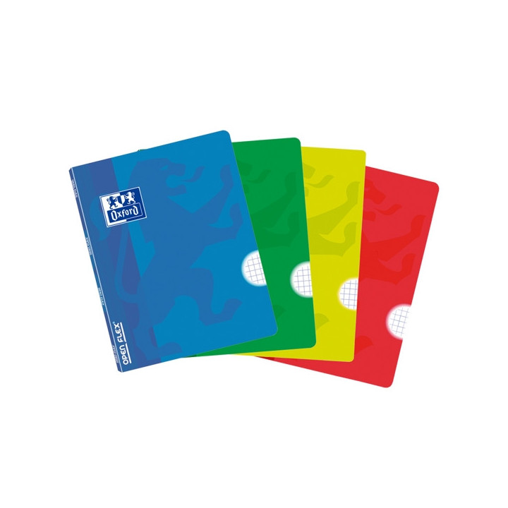 Oxford School Openflex A5 Libreta Grapada - Tapa de Plastico Resistente - 48 Hojas con Cuadricula 5x5 - 2 Margenes para Anotaci