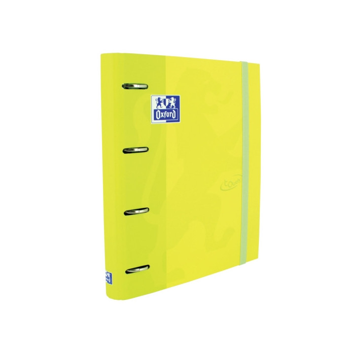 Oxford Touch A4+ Europeanbinder - Tapa Extradura Resistente - Lomo de 45mm - Anillas 4Dx35mm - Incluye Recambio 5x5 - Color Lim