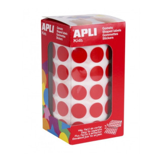 Apli Rollo de Gomets Redondos Ø 15mm - Adhesivo Permanente - 2.832 Gomets - Adhesivo Base Agua - Libre de Disolventes - Color