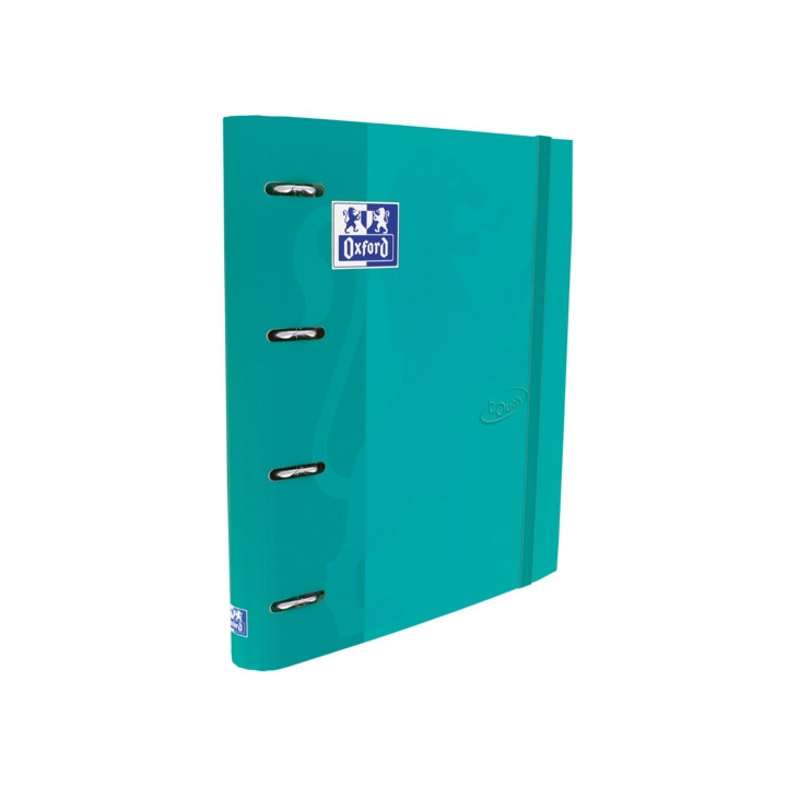 Oxford Touch A4+ Europeanbinder - Tapa Extradura Resistente - Lomo de 45mm - Anillas 4Dx35mm - Incluye Recambio 5x5 - Color Aqu