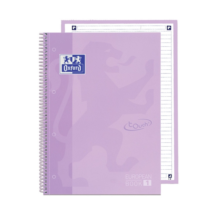 Oxford School Touch Europeanbook 1 Cuaderno A4+ 80 Hojas Microperforadas 1 Linea - Tapa Extradura - Color Malva