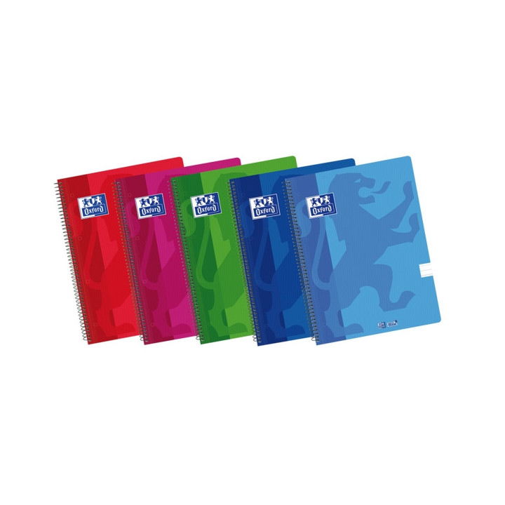 Oxford School Classic A4+ Cuaderno de Tapa Plastica - Europeanbook Spiralflex - 1 Linea - 2M 50 Hojas - Colores Surtidos
