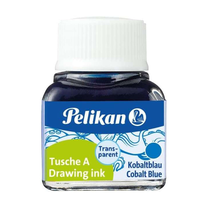 Pelikan Tinta China 523 10ml N.8 - 10ml - Ideal para Dibujo y Caligrafia - Resistente al Agua - Color Azul Cobalto