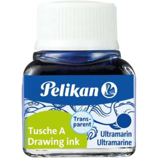 Pelikan Tinta China 523 10ml N.9 - 10ml - Resistente al Agua - Ideal para Dibujo y Caligrafia - Color Azul Ultramar